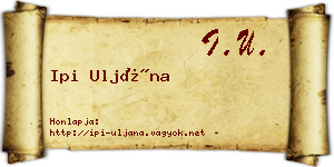 Ipi Uljána névjegykártya